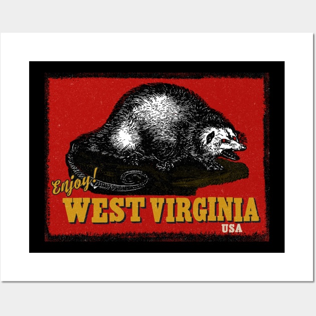 Vintage West Virginia Tourist Wall Art by Kujo Vintage